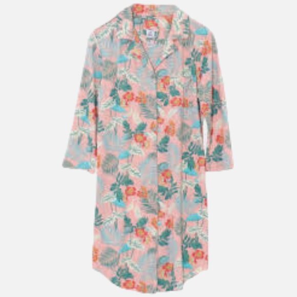Echo Sleepwear St. Lucia Notch Collar Sleepshirt Small - Picture 1 of 5